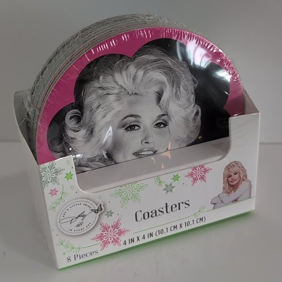 Dolly Parton Other - New In Packaging Dolly Parton 4" Round Paper Coasters 8 Count / 8 Designs